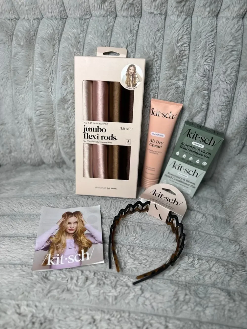 Kitsch Hair Volume & Style Bundle Satin Rollers Shampoo Conditioner New